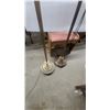 Image 4 : Pair of Vintage Brass Floor Lamps Including Torchiere with Milk Glass Shade and Candelabra Arms