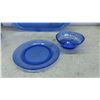 Image 6 : Cobalt Blue plastic picnic set Platter, Bowls, Plates, Thermometers, Pottery Vases, Humming Bird