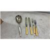Image 9 : Assorted Silverplate and Brass Flatware, Candlesticks, Bowls, Creamer and Sugar