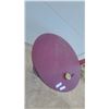 Image 2 : Round Maroon Pub Table with Chrome Pedestal Base and Footrest, 40” Diameter