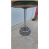 Image 3 : Round Maroon Pub Table with Chrome Pedestal Base and Footrest, 40” Diameter