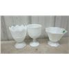 Image 2 : Milk Glass Vases and More With Blue Mountain-Style Pottery Owl, Duck, and Fawn Figurines