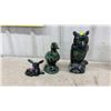 Image 4 : Milk Glass Vases and More With Blue Mountain-Style Pottery Owl, Duck, and Fawn Figurines
