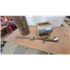 Image 5 : Antique Wooden Box-Style Butter Churn with Metal Enclosure and Paddle Crank Mechanism