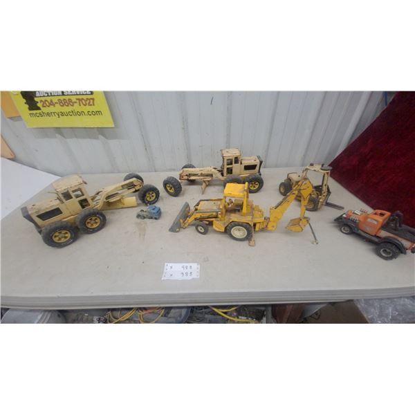 Vintage Tonka Mighty Front-End Loader and Other Pressed-Steel Construction Toys