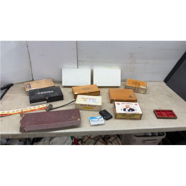 Vintage Cigar Box Lot: Cohiba, H. Upmann, King Edward, and Partagas