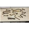 Image 1 : Assortment of Antique Tractor Wrenches Including Crane Square-Socket Valve Wrench, Pipe Wrench