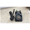 Image 4 : Two Black Rotary Dial Telephones, One Wall Mount and One Desk Set