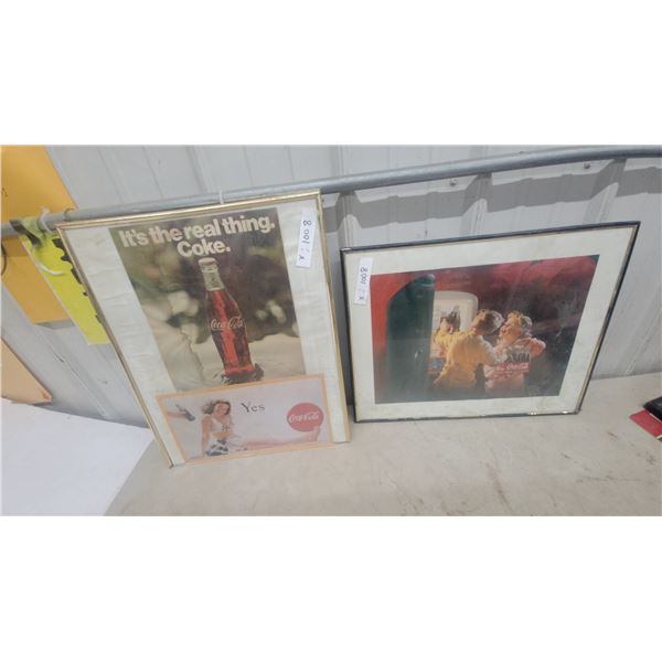 2 Vintage Coca-Cola “It’s the Real Thing” and Diner Scene Framed Prints