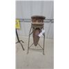 Image 2 : Rustic Terracotta Amphora Vase with Pointed Base and Metal candle Stand