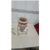 Image 3 : Rustic Terracotta Amphora Vase with Pointed Base and Metal candle Stand