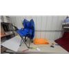 Image 1 : Blue Foldable Camp Chair, Orange Polyethylene Tarp, lane markers