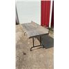 Image 2 : Folding Wood Top Table with Backsplash and Metal Legs 84 × 27
