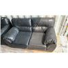 Image 2 : Black Leather / Leather Style Couch 78” and Love Seat 59”
