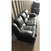 Image 3 : Brown Reclining Leather / Leather Style Sofa 85”