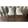 Image 1 : Pair of Ikea White Plastic and Chrome Bar Stools