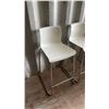 Image 2 : Pair of Ikea White Plastic and Chrome Bar Stools