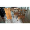 Image 1 : Round Dining Table with Leaf and Two Spindle Back Chairs