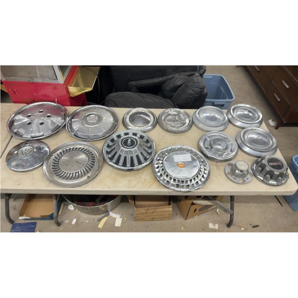 Assorted Hubcaps and Wheel Covers: Chevrolet, GMC, Ford, Lincoln