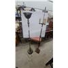 Image 1 : Pair of Antique Cast Metal Floor Lamps, Torchiere and Three-Light Candelabra Styles
