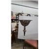 Image 6 : Pair of Antique Cast Metal Floor Lamps, Torchiere and Three-Light Candelabra Styles