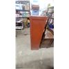 Image 2 : Vintage Reddish-Brown Wooden Three-Tier Glass Door Display Cabinet
