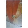 Image 5 : Vintage Reddish-Brown Wooden Three-Tier Glass Door Display Cabinet