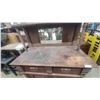 Image 6 : Antique Victorian Wooden Sideboard Buffet with Mirrored Hutch, Two Drawers, and Two Cabinet Doors