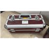 Image 2 : Two Travel Cases: FT Red Faux Alligator and Aluminum Case, Silhouette System II Brown Hard Case