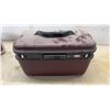 Image 4 : Two Travel Cases: FT Red Faux Alligator and Aluminum Case, Silhouette System II Brown Hard Case