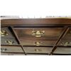 Image 4 : Chinese-Style Wooden Apothecary Cabinet with Brass Pulls and Spindle Rail Top 36” × 64” × 19”