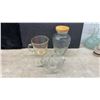 Image 5 : Assorted Glassware: Decanters, Pitcher, Juice Reamer, Measuring Cup, and Drinking Glasses