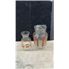 Image 7 : Assorted Glassware: Decanters, Pitcher, Juice Reamer, Measuring Cup, and Drinking Glasses