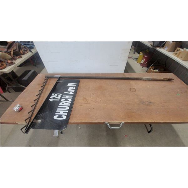 “125 Church Ave W” Freestanding Metal Street Address Sign, 2-Sided