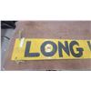 Image 2 : Vintage Wooden "Long Load" Warning Sign, Yellow with Black Lettering and Rope Ties 9” × 54”
