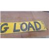 Image 3 : Vintage Wooden "Long Load" Warning Sign, Yellow with Black Lettering and Rope Ties 9” × 54”