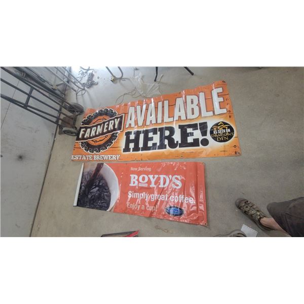 Farmery Estate Brewery and Boyd’s Coffee Promotional Vinyl Banners