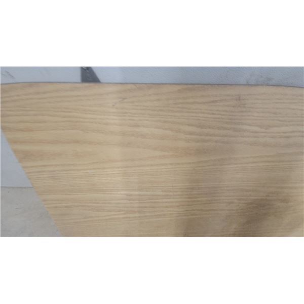 Rectangular Folding Table with Wood Grain Laminate Top and Powder-Coated Steel Folding Legs