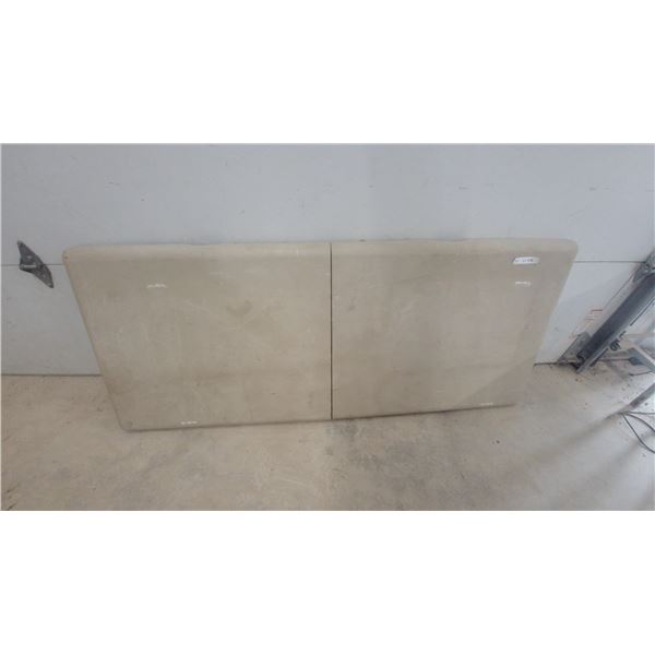 Portable Plastic Folding Table with Metal Legs, 30” × 70”
