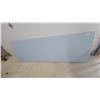 Image 1 : Long Rectangular Folding Table With Light Blue Painted Plywood Top and Metal Folding Legs 33” × 97”