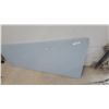 Image 2 : Long Rectangular Folding Table With Light Blue Painted Plywood Top and Metal Folding Legs 33” × 97”