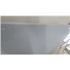 Image 3 : Wooden Folding Table with Light Blue Painted Top and Metal Folding Legs 33” × 97”