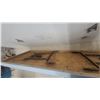 Image 4 : Wooden Folding Table with Light Blue Painted Top and Metal Folding Legs 33” × 97”