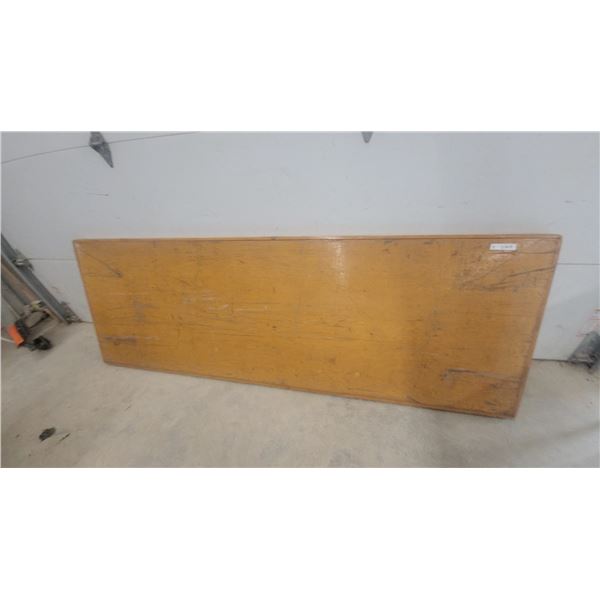 Vintage Wooden Folding Utility Table with Metal Legs 33” × 97”