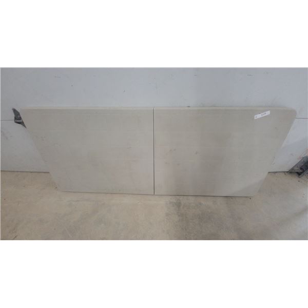 Bi-Fold Plastic Folding Table with Grey Metal Frame 70” × 30”