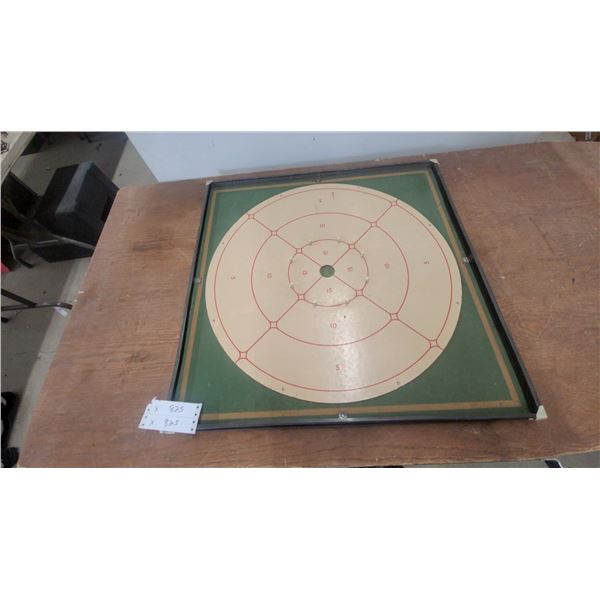 Vintage Double-Sided Crokinole and Chess/Backgammon Game Board