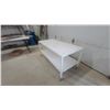 Image 2 : White Two-Tier Industrial Table with Metal Frame and Casters