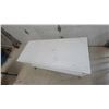 Image 3 : White Two-Tier Industrial Table with Metal Frame and Casters