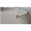 Image 5 : White Two-Tier Industrial Table with Metal Frame and Casters