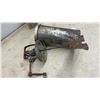 Image 5 : Antique Hand-Cranked Cylindrical Metal Butter Churn With Geared Cast-Iron Crank Mechanism